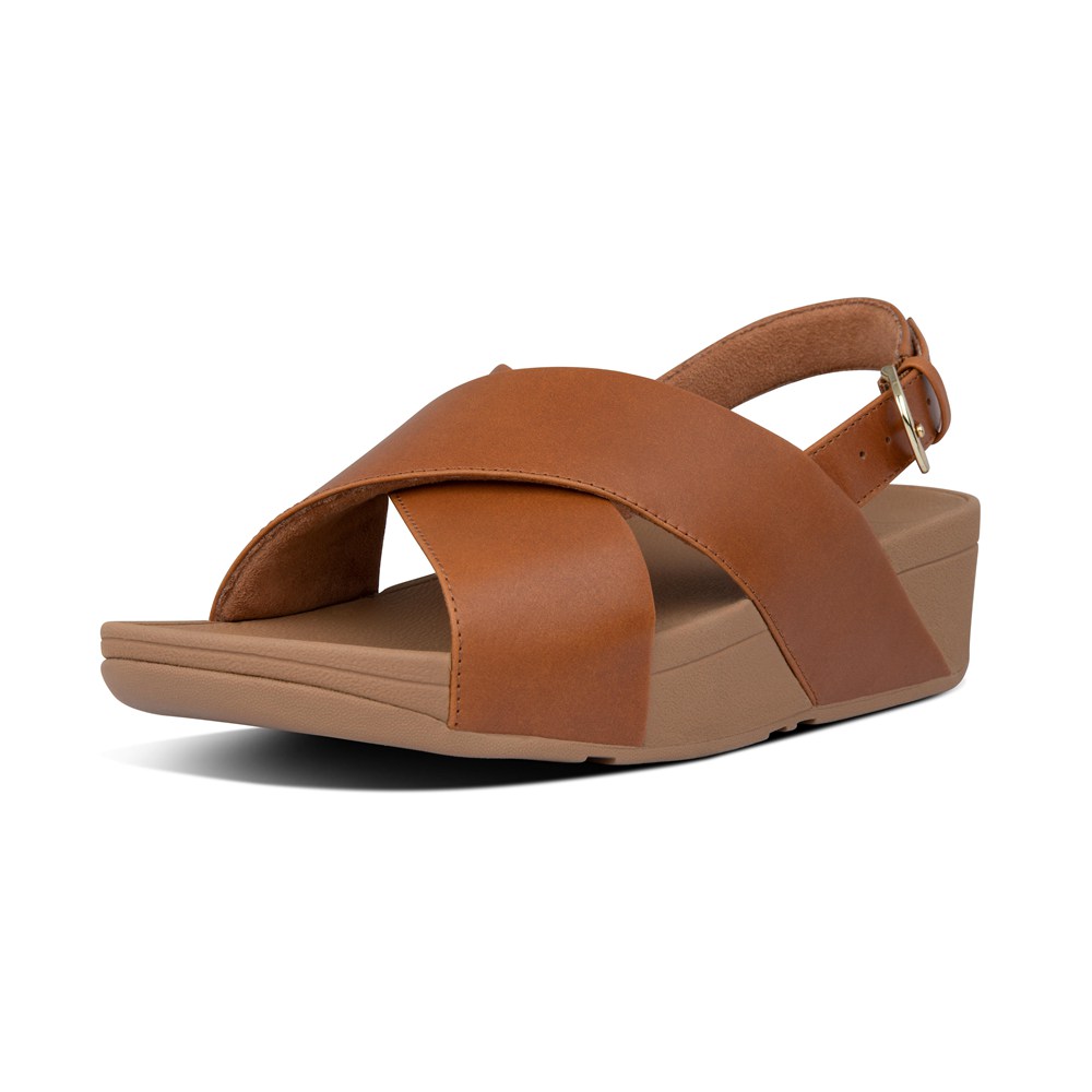 Fitflop Womens Sandals - Lulu Leather Back-strap - Brown - 631-HMRDJZ